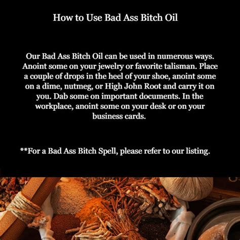bad ass bitch oil for power and influence art of the root