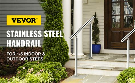 Vevor Handrail For Outdoor Steps Stainless Steel Handrail Fits 1 To 2