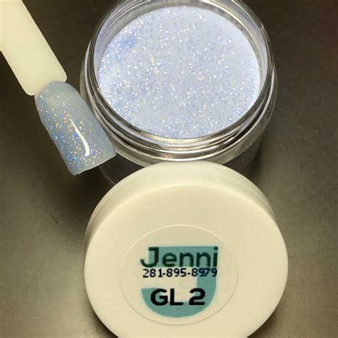 jenni acrylic color powder gl  azure glitter manicure pedicure