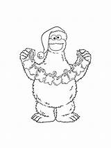 Coloring Pages Christmas Sesame Street Cookie Monster Elmo Kids Printable Clipart Coloring4free Sheets Color Print Choose Bright Colors Favorite Clipground sketch template