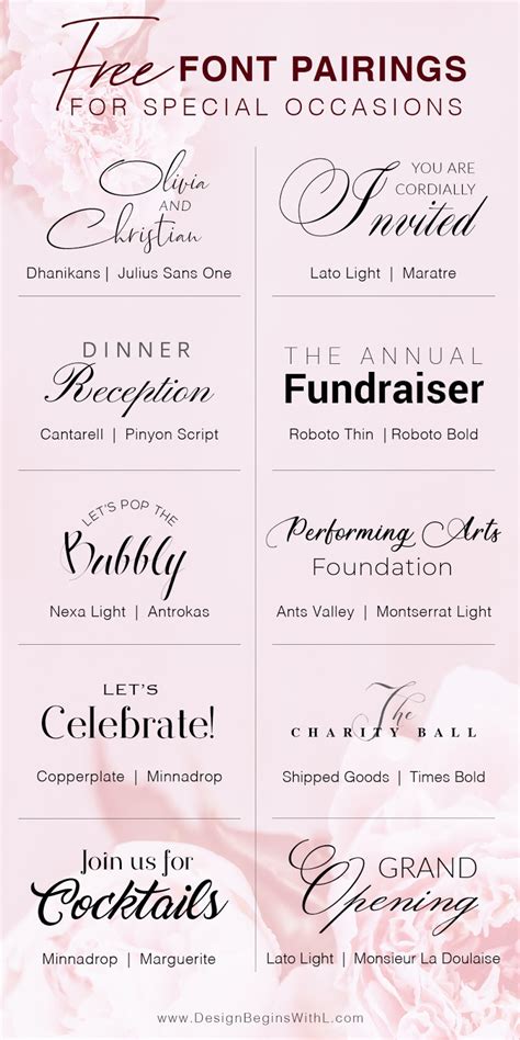 fabulous  font pairings  special occasions