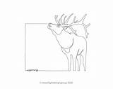 Bugling Elk sketch template