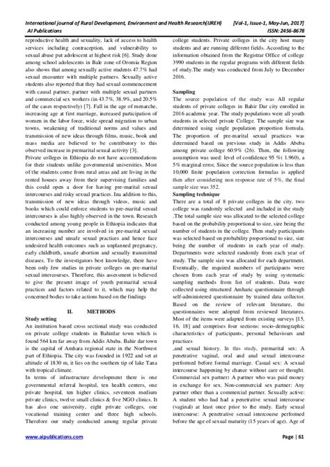 assessment of premarital sexual practices and associated factors amon…