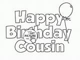 Birthday Coloring Pages Happy Kids Cousin Wuppsy Card Cousins Printables Holiday Printable Holidays Cards Cakes Wishes Cake sketch template
