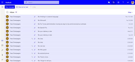hotmail inbox view shows list    sender email questions