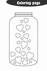 Valentine Hearts Illustration Glass sketch template