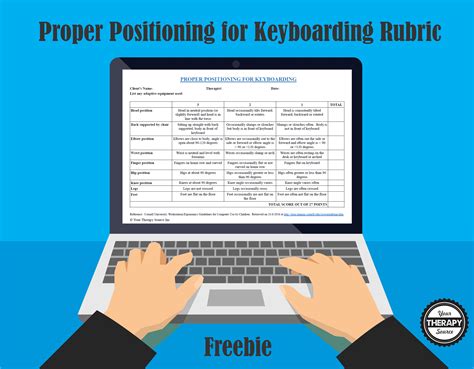 proper positioning  keyboarding rubric  therapy source