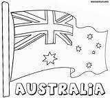 Flag Australian Coloring Pages Colorings Print sketch template