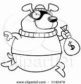 Dog Bank Robbing Cartoon Coloring Clipart Thoman Cory Outlined Vector 2021 sketch template