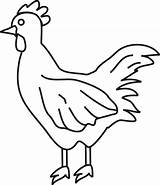 Coloring Pages Chicken Animals Chickens Cliparts Farm Printable Clipart Kids Cute Cock Birds Book Clip Library sketch template