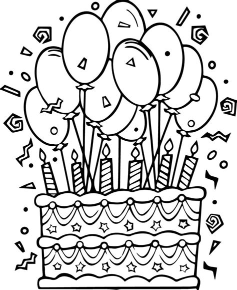 happy birthday balloons coloring pages  getcoloringscom