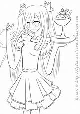 Maid Lineart Lydia Deviantart Anime sketch template