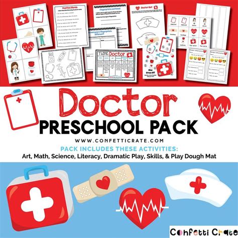 learning  healthcare   worksheets  kids doctor themed