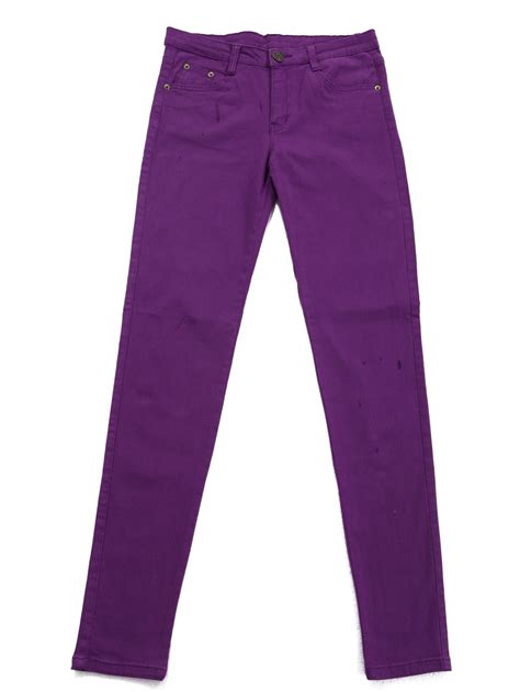 hde womens jeans jeggings  pocket stretch denim pants purple large walmartcom