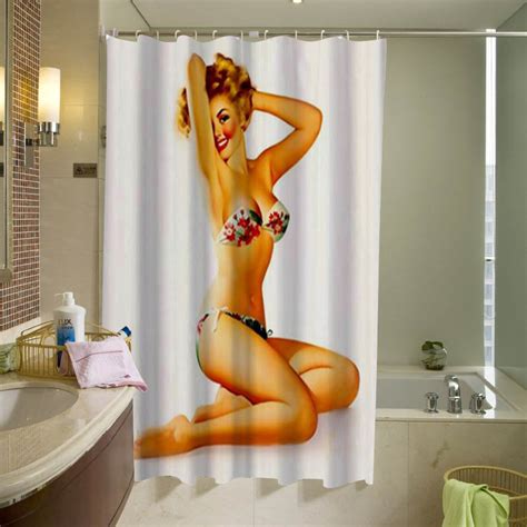 Sexy Pin Up Retro Vintage Girl Shower Curtain