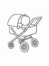 Coloring Stroller Pages Baby Printable sketch template