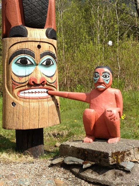 Ouch At The Bottom Of The Totem Pole Saxman Village Ketchikan