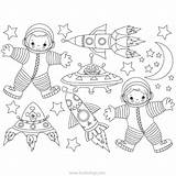Coloring Astronaut Astronauts Rockets sketch template