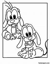 Coloring Pages Goofy Pluto Disney Babies Printable Cartoon Login sketch template