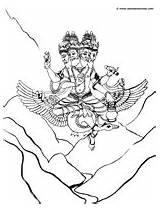 Hindu Coloring Brahma Brahman sketch template