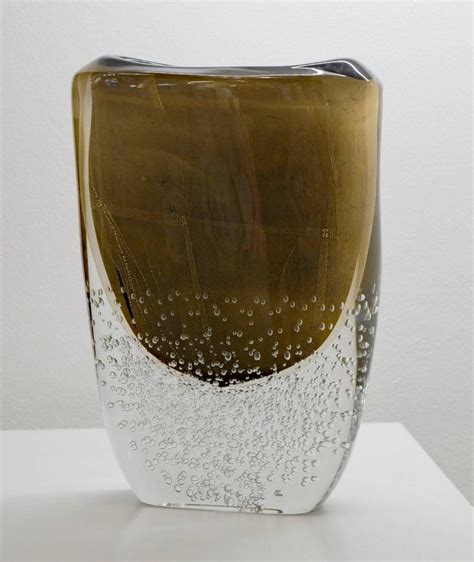 Romano Dona Tall Incalmo Black Gold Vase Murano Sommerso Bubbles