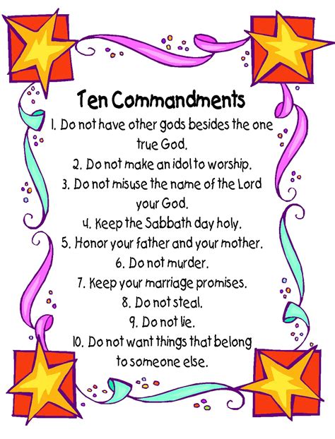 sacred ten commandments printables kitty baby love