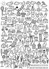 Journal Bullet Printables Icons Printable Summer Doodles Pages Doodle Cute Drawings sketch template
