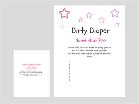 printable dirty diaper game template printable templates