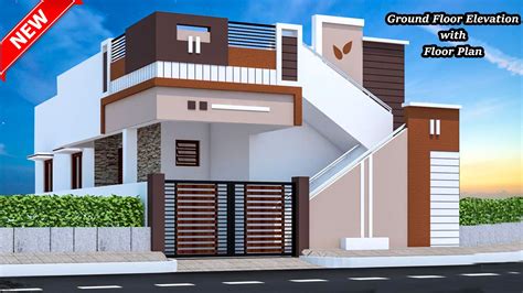 ground floor elevation  floor plan small house front design house balcony design small