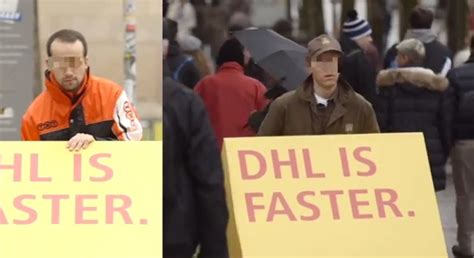 dhl pranks competing delivery services   ship boxes emblazoned  dhl  faster
