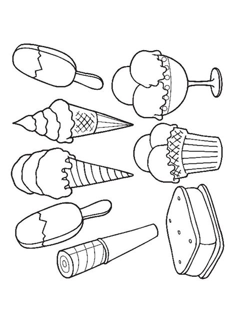 ice cream coloring pages     collection  easy ice