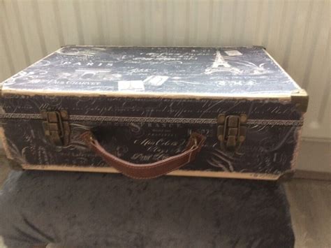 vintage black paris mini suitcasestorage box collect