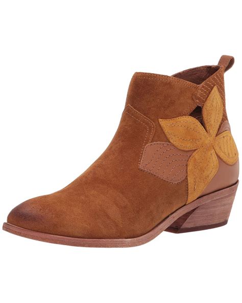 frye farrah floral bootie fashion boot  brown lyst