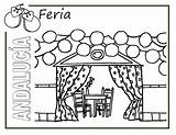 Feria Colorear Ferias Andalucia Atracciones sketch template