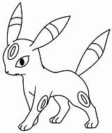 Coloring Pokemon Pages Umbreon Eevee Four sketch template