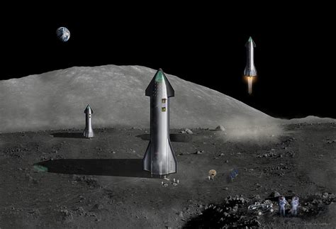 spacex starship moon landing digital art  anthony gordon photography