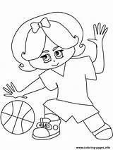 Basketball Coloring Pages Girl Printable Kids Girls Print Sheets Playing Sports Color Sport sketch template