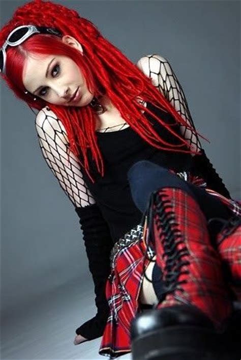 goth girl punk girl gothic cyberpunk cyber girl cyberpunk girl cybergoth girl red hair
