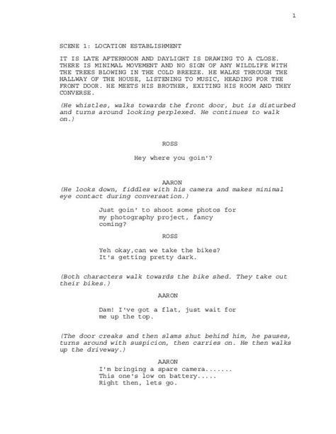 project opening scene script