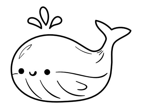 printable kawaii whale coloring page