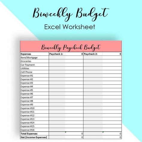 biweekly budget template weekly budget template expense tracker excel