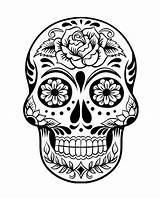 Dead Coloring Catrina Pages Template Skull sketch template