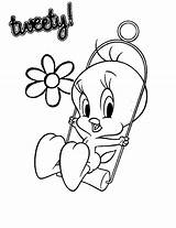 Tweety Sylvester Drawings Looney Tunes Printable Procoloring Swing Drawing sketch template