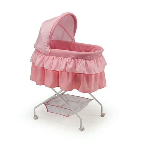 big oshi madison baby bassinet  removable canopy pink walmart