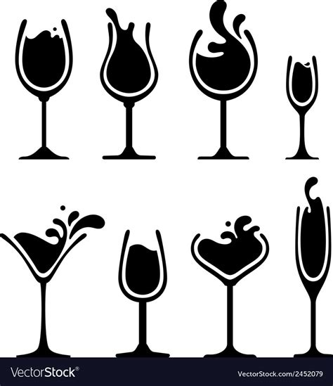 Silhouette Of Wine Glass With Splash Royalty Free Vector
