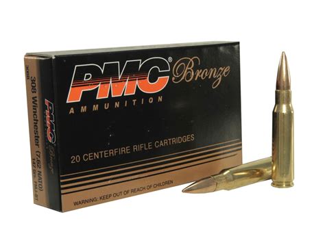 Pmc Bronze Ammo 308 Winchester 147 Grain Full Metal Jacket Box Of 20
