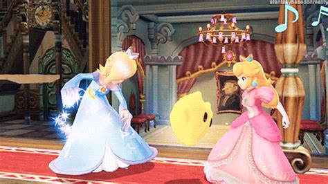 Princesses Rosalina And Peach Are Dancing With Luma Ssb4