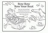 Row Boat Coloring Lyrics Songs Rhymes Clipart English Popular Library Coloringhome sketch template
