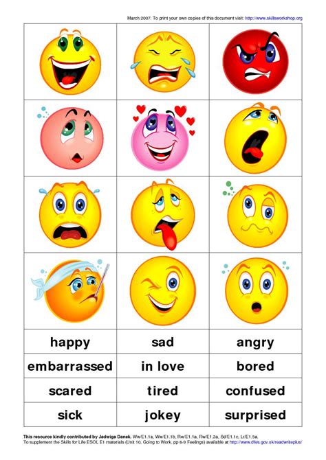 emotion cards printable