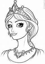 Coloring Queen Pages Princesses Color Print Printable sketch template